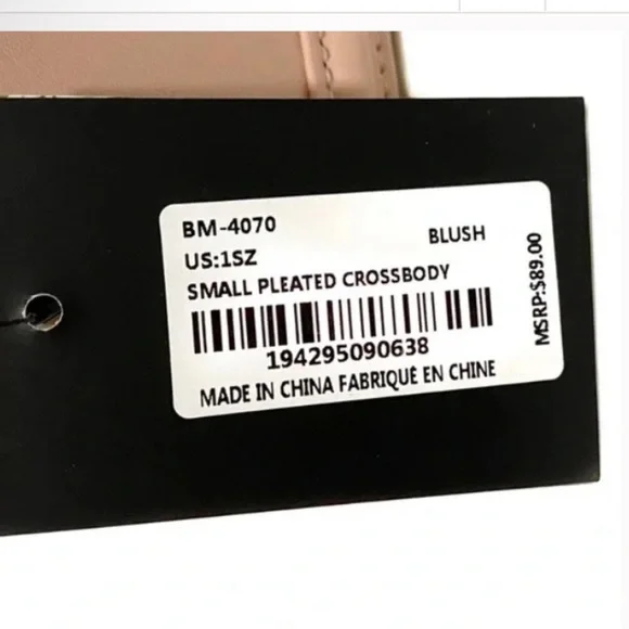 Badgley Mischk Pleated Crossbody - Blush Pink NWT - Picture 7 of 9